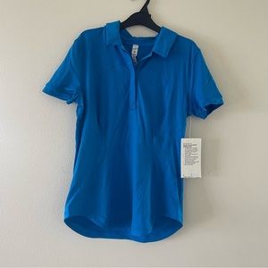 New Lululemon Quick Dry Short Sleeve Polo Shirt in poolside size 4.